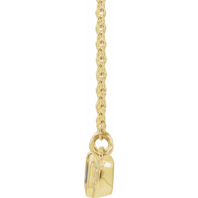 14k Yellow Lab-grown Ruby & .02 Ctw Natural Diamond Bar 16' Necklace