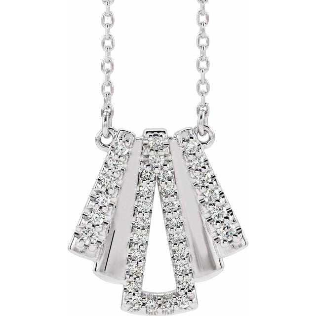 14K White 1/4 CTW Natural Diamond Art Deco 18' Necklace