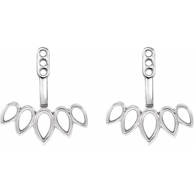 14K White Earring Jackets