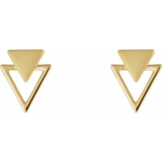 14K Yellow Geometric Earrings