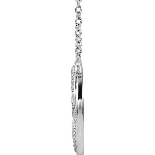 14K White 1/5 CTW Natural Diamond Circle 16-18' Necklace