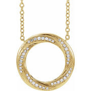 14K Yellow 1/5 CTW Natural Diamond Circle 16-18' Necklace