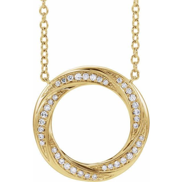 14K Yellow 1/5 CTW Natural Diamond Circle 16-18' Necklace