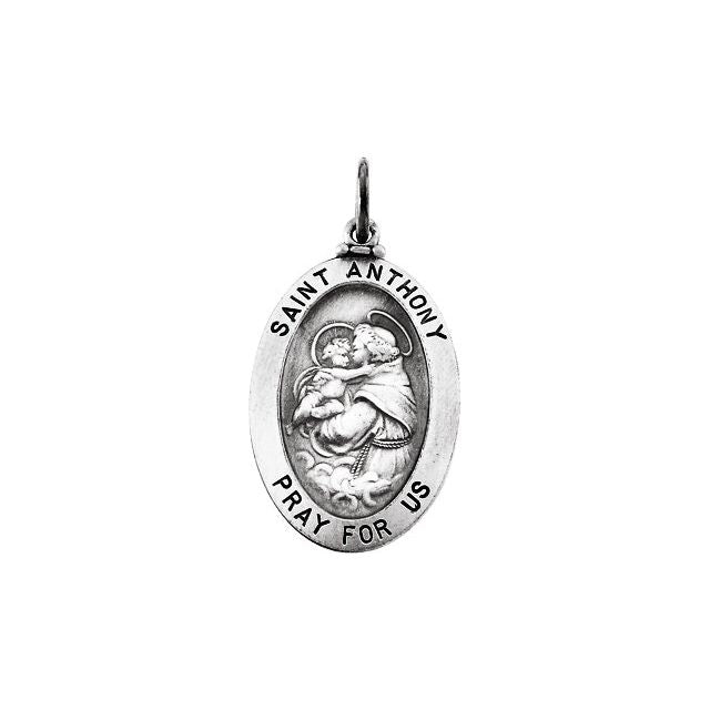 Sterling Silver 23x16 mm St. Anthony of Padua Medal
