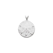 14K White Sand Dollar Pendant