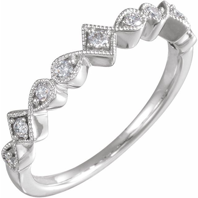 14k White 1/5 Ctw Natural Diamond Anniversary Band