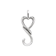 14K White Heart Pendant