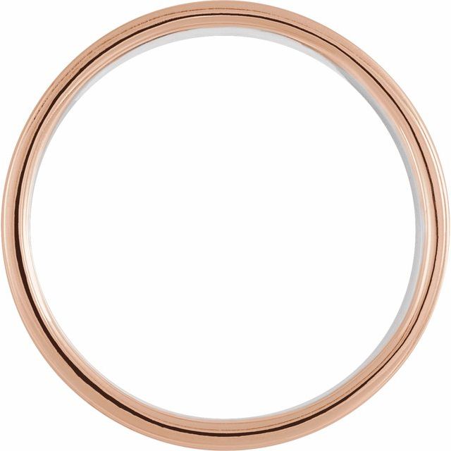 14k White/rose 1/3 Ctw Natural Diamond 6mm Band Size 11