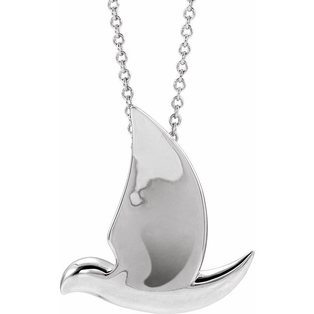 Sterling Silver Holy Spirit Dove 16-18' Necklace