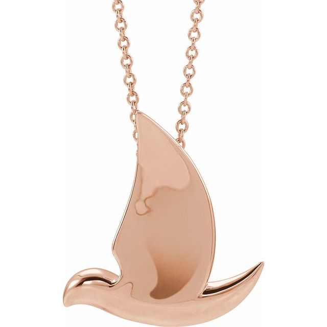 14K Rose Holy Spirit Dove 16-18' Necklace