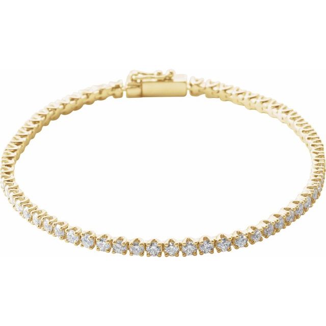 14K Yellow 3 CTW Natural Diamond Line 7' Bracelet