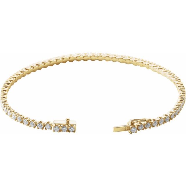 14K Yellow 3 CTW Natural Diamond Line 7' Bracelet