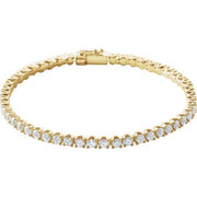 14K Yellow 5 CTW Natural Diamond Line 7' Bracelet