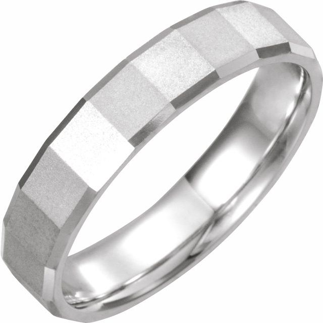 Sterling Silver 5 mm Geometric Wedding Band Size 11