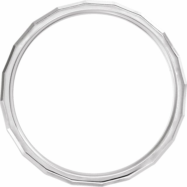 Sterling Silver 5 mm Geometric Wedding Band Size 11
