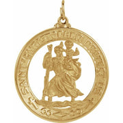 14K Yellow 29 mm St. Christopher Medal