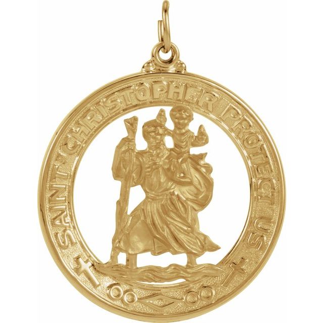 14K Yellow 29 mm St. Christopher Medal