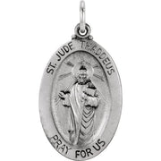 Sterling Silver 23.5x16 mm Oval St. Jude Thaddeus Medal