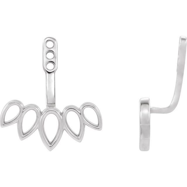 14K White Earring Jackets