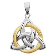 14K White/Yellow .004 CT Natural Diamond Celtic-Inspired Pendant