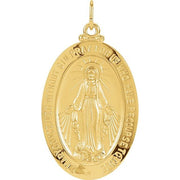 14k Yellow 23x16 Mm Oval Miraculous Medal