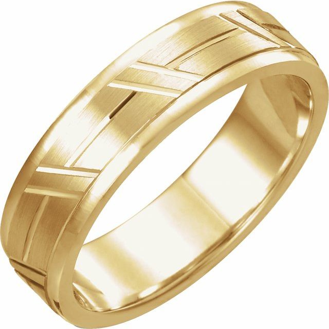 14k Yellow 6 Mm Grooved Band Size 8.5