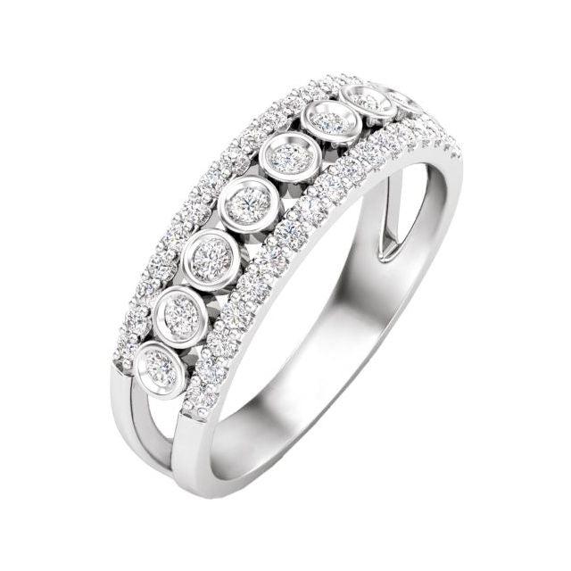 14K White 1/2 CTW Natural Diamond Anniversary Band
