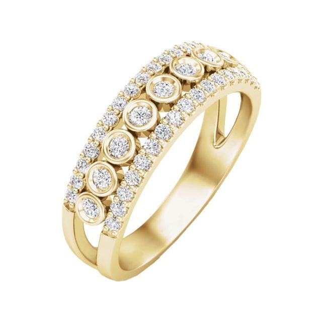 14K Yellow 1/2 CTW Natural Diamond Anniversary Band