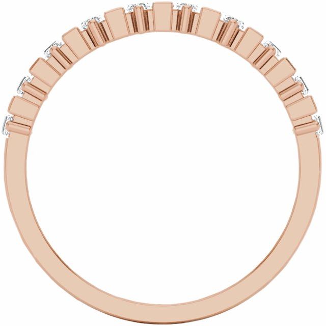 14k Rose 3/4 Ctw Natural Diamond Anniversary Band