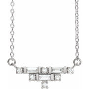 14K White 1/4 CTW Natural Diamond Art Deco 18' Necklace