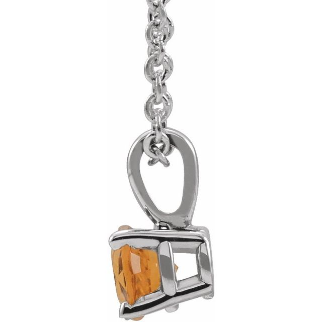 Sterling Silver 3 mm Imitation Citrine 16-18' Necklace