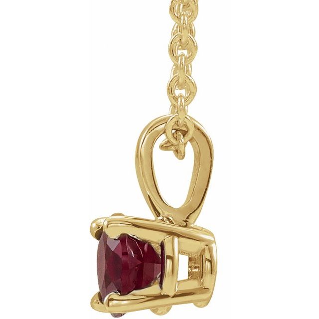 14K Yellow 4 mm Natural Ruby 16-18' Necklace