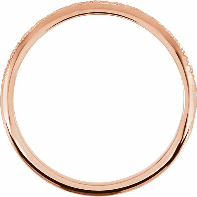 14k Rose 2 Mm Matching Band Size 7.5