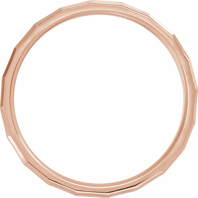 14K Rose 5 mm Geometric Band  Size 9