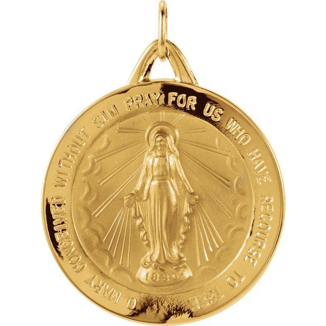 14K Yellow 25 mm Miraculous Medal