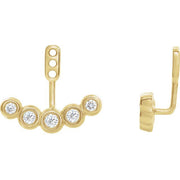 14K Yellow 1/4 CTW Diamond Curved Front-Back Earring Jackets