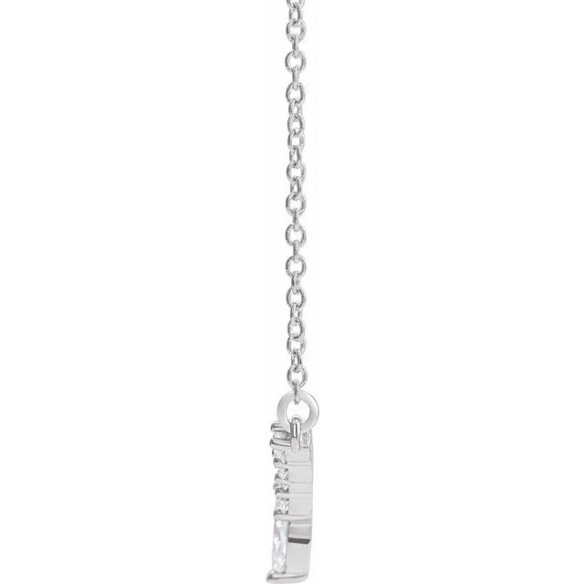 14K White 1/3 CTW Natural Diamond V 18' Necklace