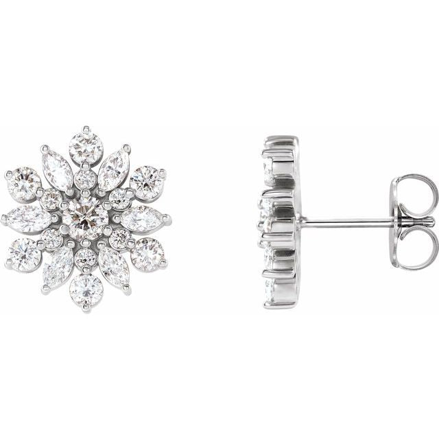 14K White 1 CTW Natural Diamond Earrings