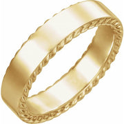14K Yellow 3 mm Rope Pattern Band Size 7