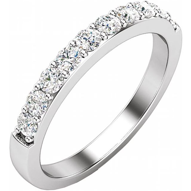 14K White 1/2 CTW Natural Diamond Band