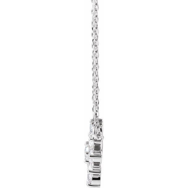 14K White 1/2 CTW Natural Diamond Vintage-Inspired 18' Necklace
