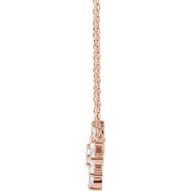14K Rose 1/2 CTW Natural Diamond Vintage-Inspired 16' Necklace