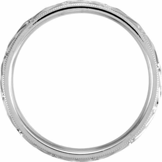 14k White 6 Mm Faceted Band Size 9