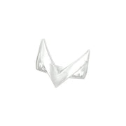 14K White V Ring