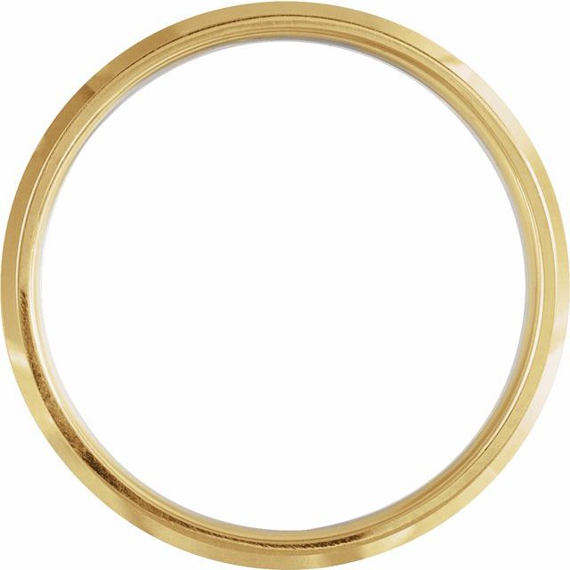 14K Yellow/White/Yellow 6 mm Beveled-Edge Band with Satin Finish Size 10