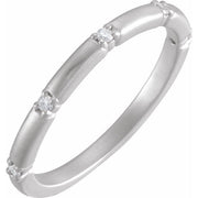14k White  .07 Ctw Natural Diamond Five-stone Anniversary Band