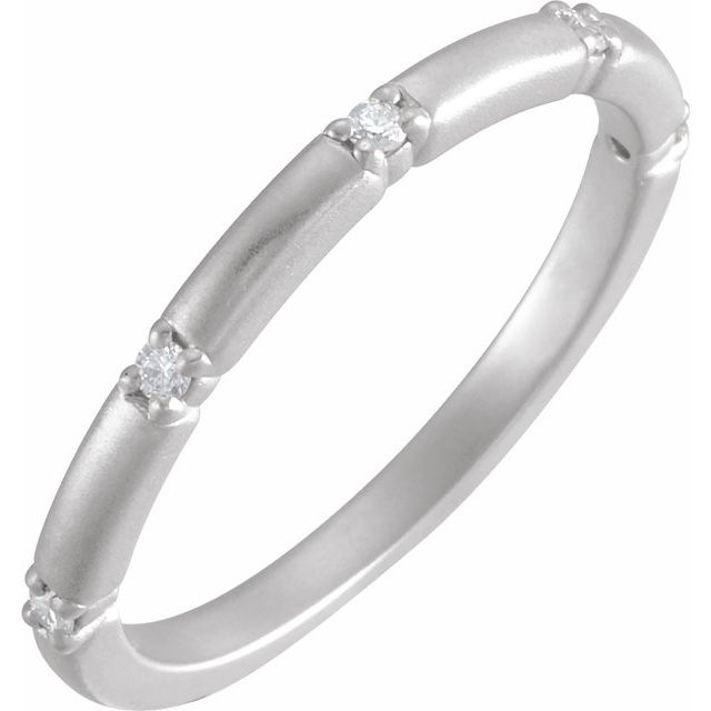 14k White  .07 Ctw Natural Diamond Five-stone Anniversary Band