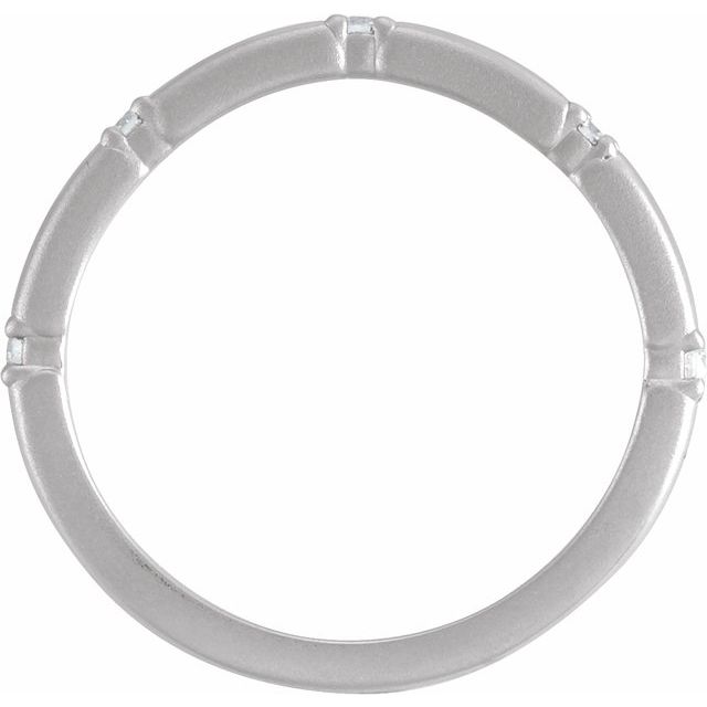 14k White  .07 Ctw Natural Diamond Five-stone Anniversary Band