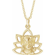 14K Yellow Ganesha 16-18' Necklace