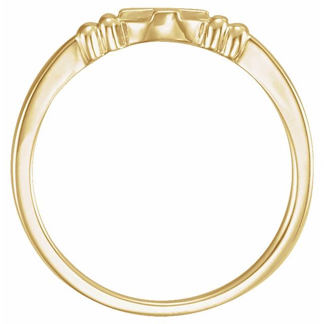 14K Yellow Cross Chastity Ring